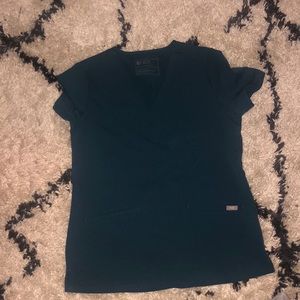 Caribbean blue 2 pocket figs scrub top size s